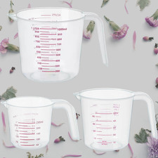 3Pcs Measuring Cups Set 250/500/1000ml Plastic Liquid Measuring Beaker Baking