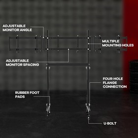 Zootopo Triple Monitor Mount Stand Fit For Round Tube Racing Simulator Cockpit