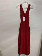 WeWoreWhat Red Scoop Neck Midi Dress Xs New