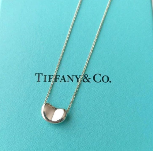 TIFFANY & Co Elsa Peretti small Bean Sterling Silver925 Pendant necklace 10x7mm
