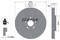 2X Bremsscheibe Pro+ Textar 92198805 FüR W211 Klasse Mercedes Model S211 500 211