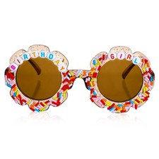 Yuanan Round Flower Birthday Girl Sunglasses Kids, Happy Birthday Girl Access...