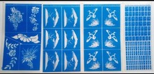 Armour Set of 4 Rub n Etch Glass Etching Stencils Flowers Birds Letters Ducks