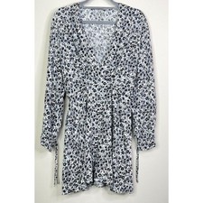 Zara Long Sleeve V-Neck Ditsy Floral Bloggers Mini Dress Women's Size Small