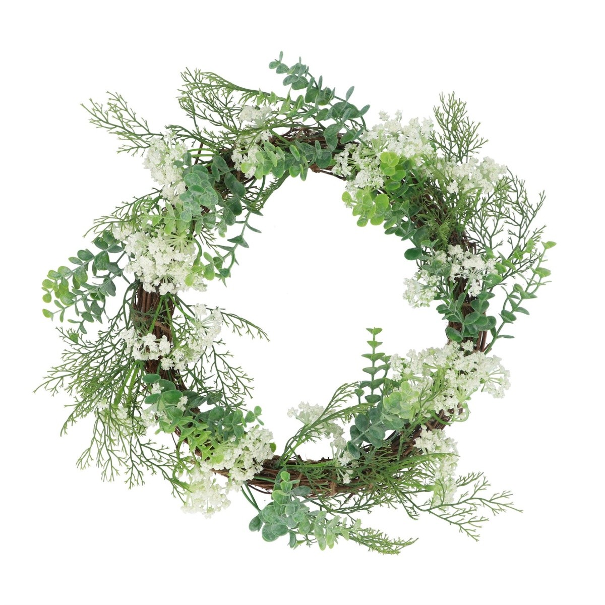 Gisela Graham Cow Parsley Spring Design Artificial Wreath Decorative Door Decor