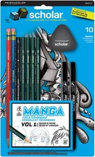 Scholar Manga Drawing Set Adult Coloring Art Supplies Markers Kit 10 PCS