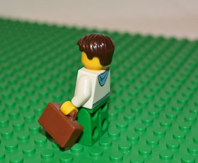 LEGO Town City Worker Business Man with Brown Briefcase Minifigure 3177  TWN096