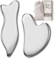 Rena Chris Stainless Steel Gua Sha Set, Guasha Tool for Face and Body Massage, G