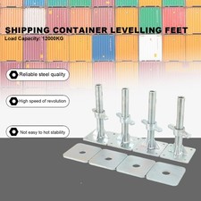 4PCS  Nivellierungsf&uuml;&szlig;e f&uuml;r Schiffscontainer Schwerlast verzinkte Ecke