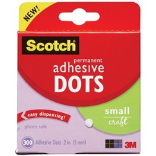Scotch Permanent Adhesive Dots-Small Craft .2" 300/Pkg