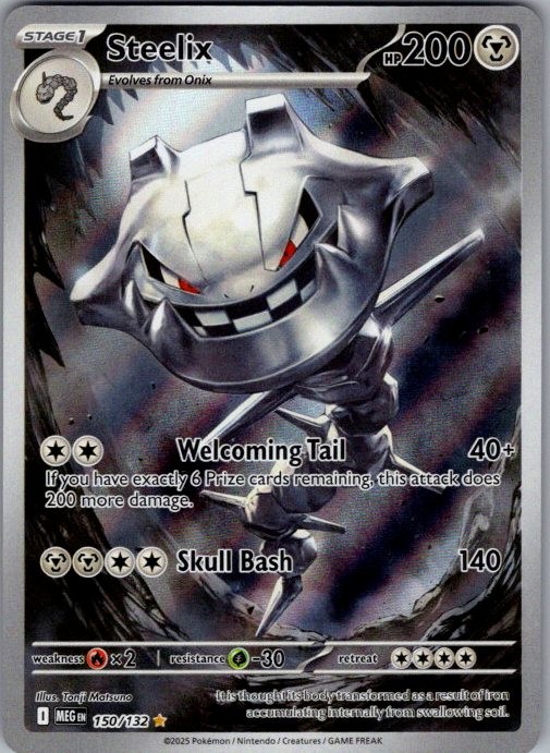 MEGA EVOLUTION STEELIX 150/132 IR POKEMON HOLO NM