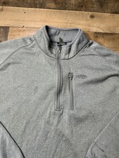AFTCO Sweatshirt Mens 2XL Gray 1/4 Zip Fleece Pullover Chest Pocket Fishing