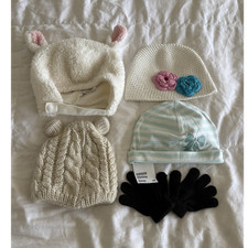 Lot Baby Toddler Beanie Hats winter mittens gloves