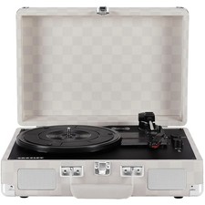 Bluetooth Vintage Vinyl Record Player - Almond Checkerboard