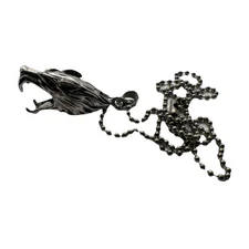 Steel Wolf Fang Necklace Werewolf Unisex 26”