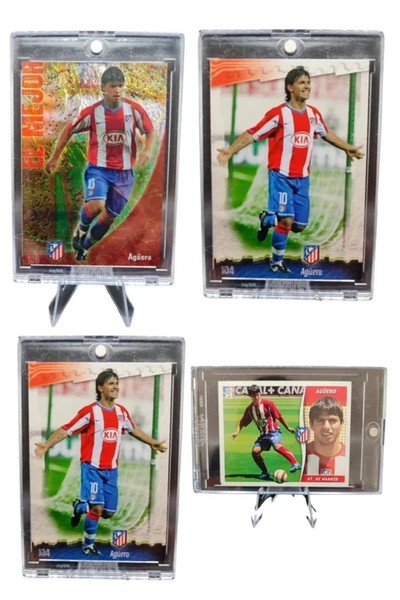 4 cromos Kun Agüero Atlético de Madrid Mundicromo