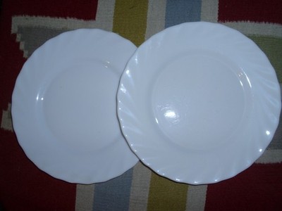 arcopal Trianon  france 2 x Teller Ø 19,5 cm Kuchenteller weiß, gebraucht