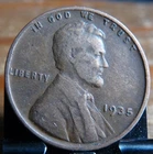 1935 Lincoln Wheat Penny No Mint Mark