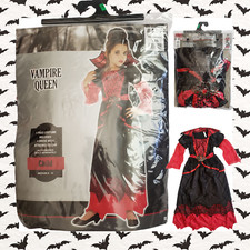 Girls Costumes USA Vampire Queen Costume SZ Medium 8-10 Red Black