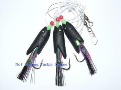 FLADEN BLACK MAX HOKKI 3 x 6/0 HAKEN NORWEGEN DORSCH KÖDER MEERESANGELN RIG BOOT TACKLE