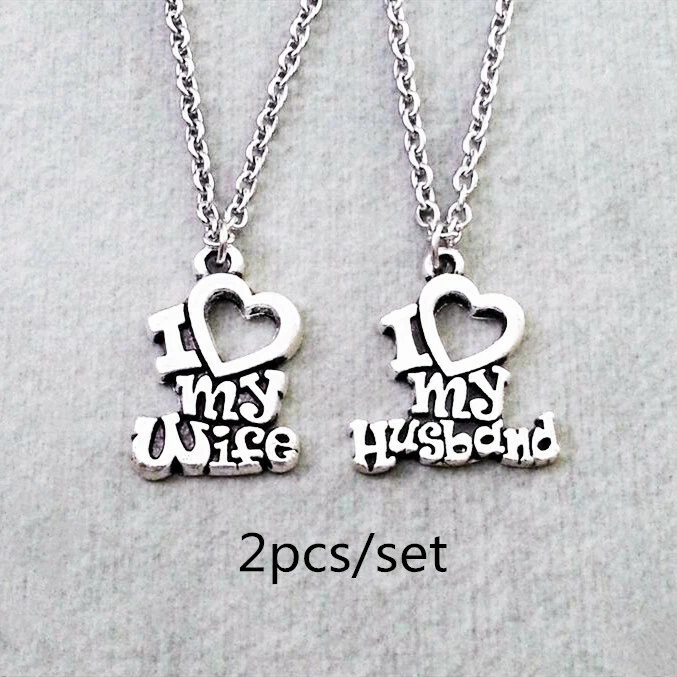 Husband and wife necklace set clearance