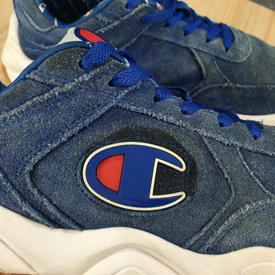 Champion Zapatos Juveniles 7Y 93 Dieciocho Grande C Parte Superior Baja Tenis Atléticos Con Cordones Azul Foto 4 de 4