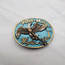 VINTAGE POW-MIA EAGLE BELT BUCKLE THE GREAT AMERICAN 1822 MADE IN THE USA