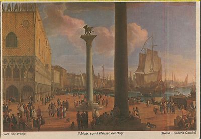 Alte Kunstpostkarte - Luca Carlevarijs - Il Molo, con il Palazzo dei Dogi