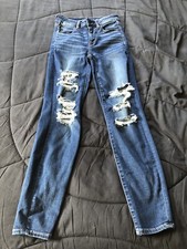 AMERICAN EAGLE Next Level Stretch Womens Distressed Hi-Rise Jegging Size 4 Reg