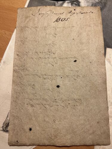 Original Antique Manuscript Handwriting Ripped Paper Watermark Letter - Picture 1 of 8