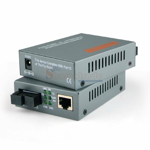 Gigabit Fiber Optical Media Converter 1000Mbps Single Mode Simplex SC Port 20KM - Picture 2 of 6