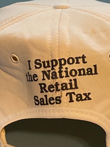 VTG White No More IRS Novelty Snapback Trucker Hat Cap National Retail sales tax - Picture 3 of 6