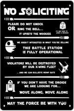 Cuarevw No Soliciting Sign for House Funny - No Soliciting Tin Metal Signs 8x12
