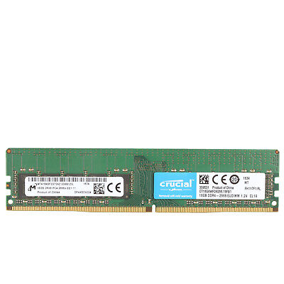 Crucial 16GB ECC DDR4-2666MHz (PC4-21300) Memory Stick Crucial 16GB ECC DDR4-2666MHz (PC4-21300) Memory Stick