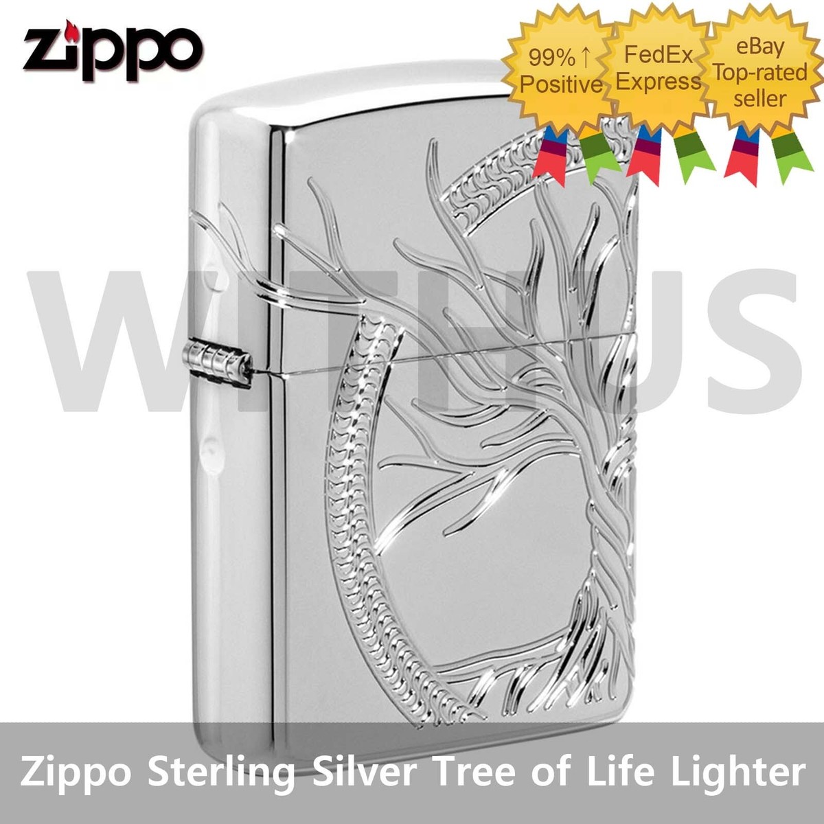 Zippo Sterling Silver Tree of Life Design Lighter 49552 New In Box