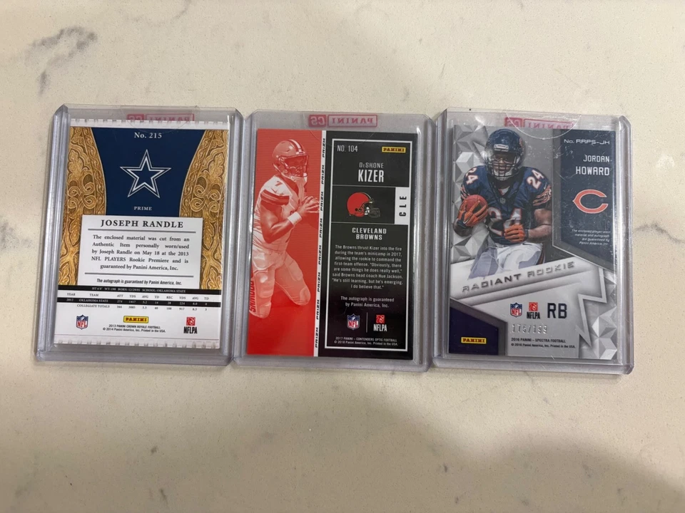 autographed collectors football cards joseph randale deshone kizer jordan howard - Image 2 of 2