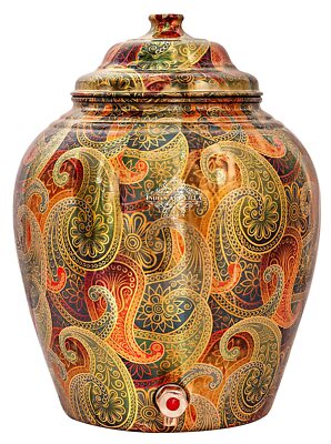 Printed Design Copper Water Dispenser Pot Matka Storage 10 L | eBay