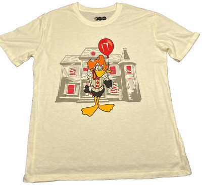 Warner Brothers Daffy Duck IT Clown Halloween T Shirt Adult Large (11-13) Tee