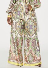 Fashion Nova Maldives Satin Brocade Wide Leg Side Zip Paisley Size 2X Multicolor