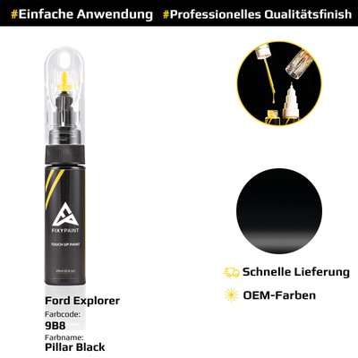 Touch Up Paint Pen for Ford Explorer - Pillar Black 9B8