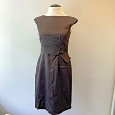 David Meister Gray Lined Shift Dress Size 2
