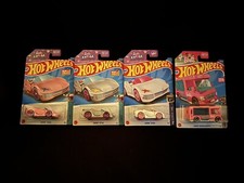 Hot Wheels Barbie Set Pink Silver and White And Pink Bus