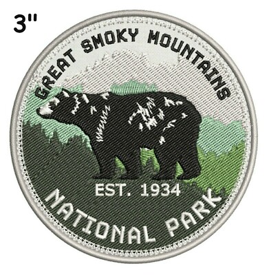 Great Smoky Mountain National Park 1934~Embroidered Patch~3'' Round~ Hook & Loop