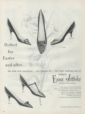 1959 Enna Jetticks Women's Shoes Prefect For Easter and After Vintage Print Ad