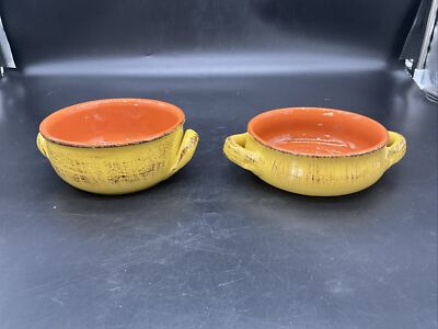 2 Different De Silva 2 Handle Terra Cotta Casserole/Soup Bowls