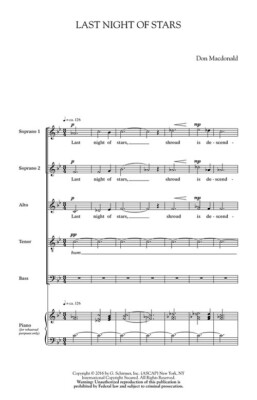 Last Night of Stars Choral SATB divisi a cappella Don Macdonald
