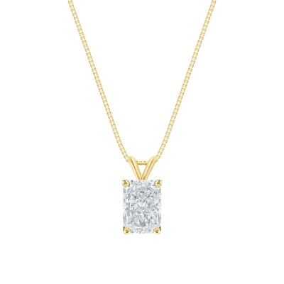 1/2 kt Radiant Lab Created Grown Diamond Anhänger Halskette 14 K Gelbgold Kostenloser Versand
