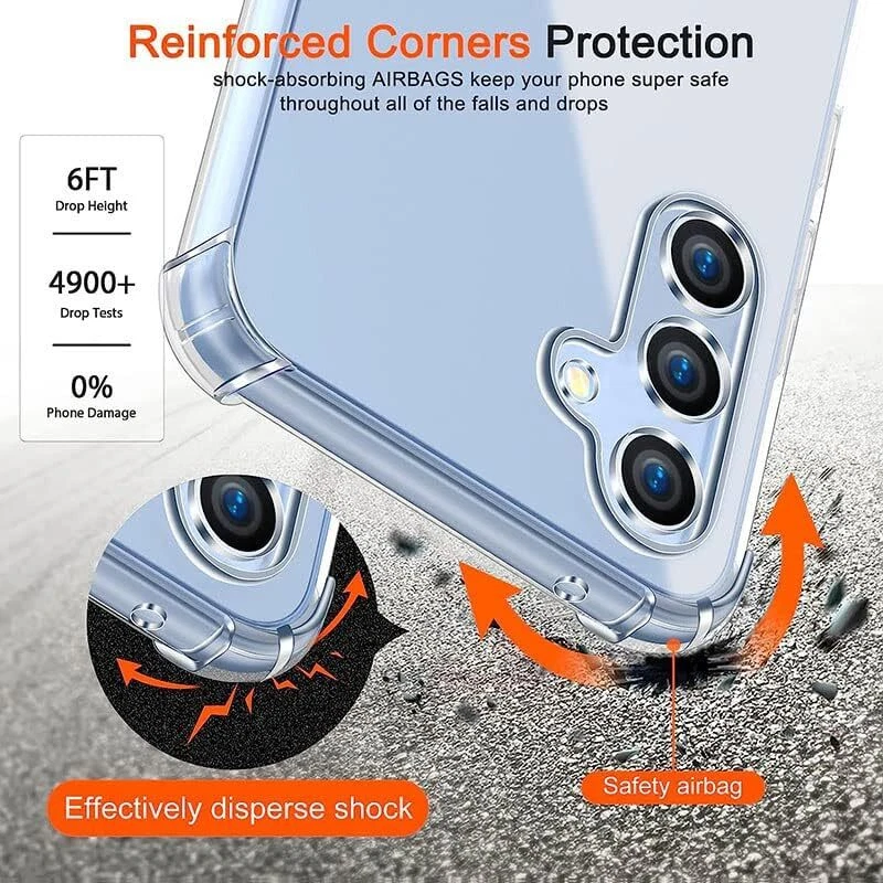 Clear Case For Samsung A04s A13 A14 A34 A54 5G Shockproof Silicone Phone Cover - Image 2 of 4