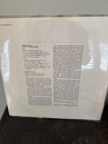 Sealed 1973 CHARLIE RICH Behind Closed Doors LP Epic KE 32247 - Picture 5 of 5