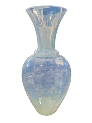 $1,000 Off! Beautiful Vintage Opaline Vase of Murano Glass by Cenedese